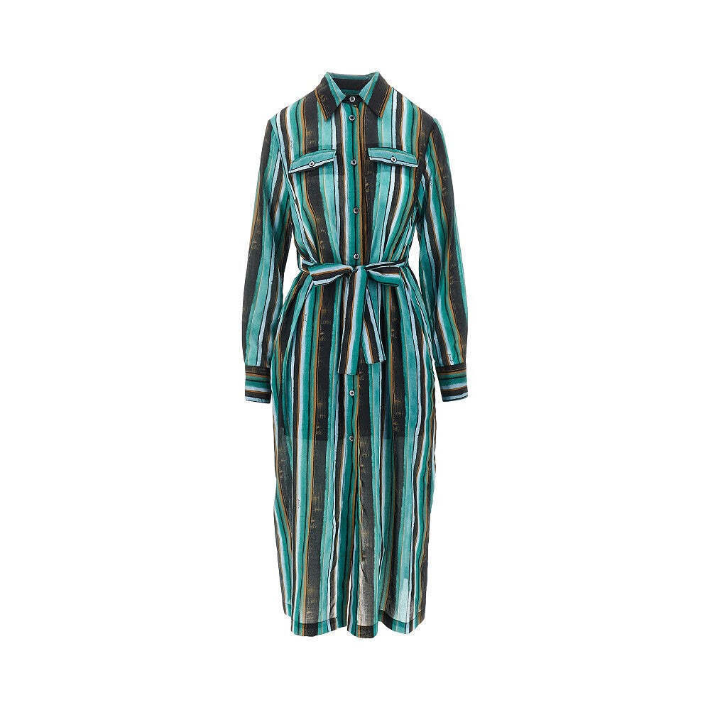 Pinko Printed Muslin Midi Shirt Dress